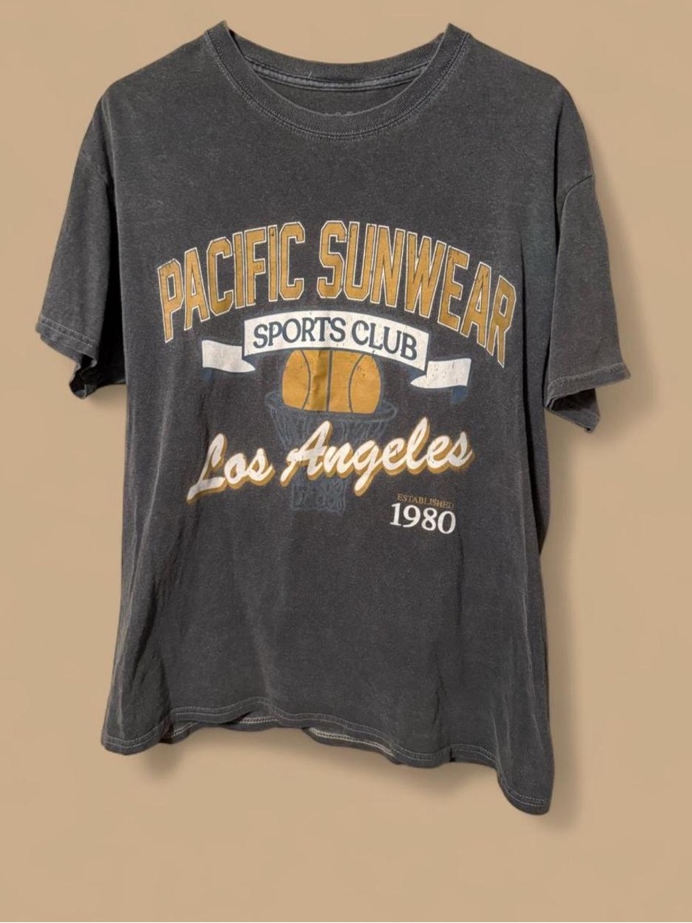 Pacific Sunwear Washed Blue 'Los Angeles Sports Club' Graphic Tee
